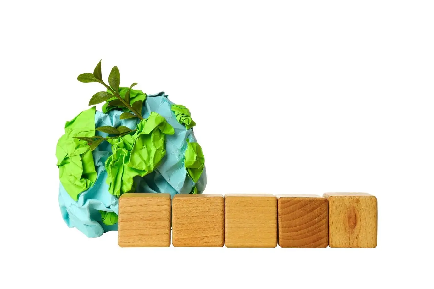 Umwelt- und Öko-Konzept zum Tag der Erde, isoliert auf weißem Hintergrund.